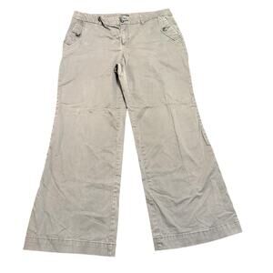 Gap Women’s gray chino hip slung fit pants wide leg 16